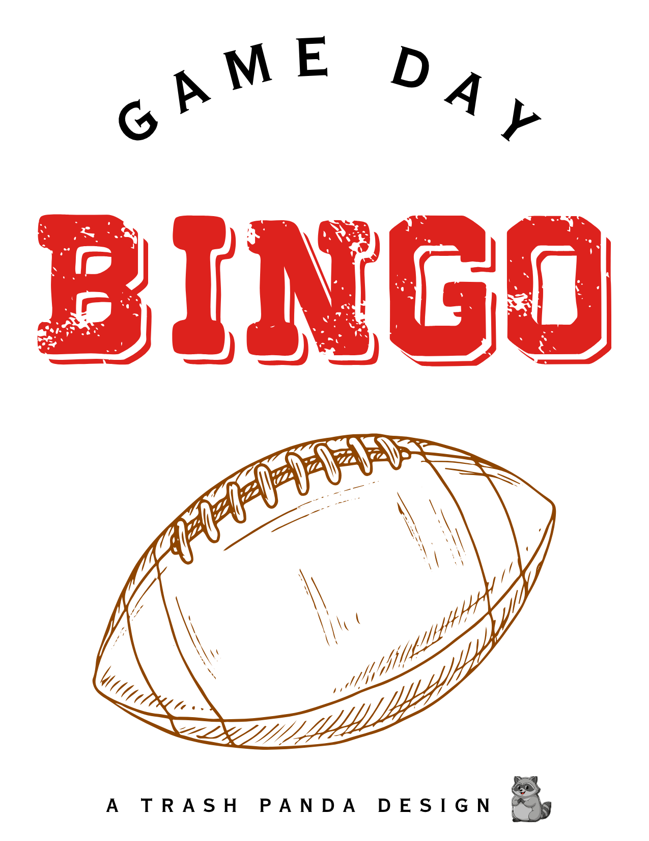 Football Game Day Bingo – 30 Unique Printable Cards