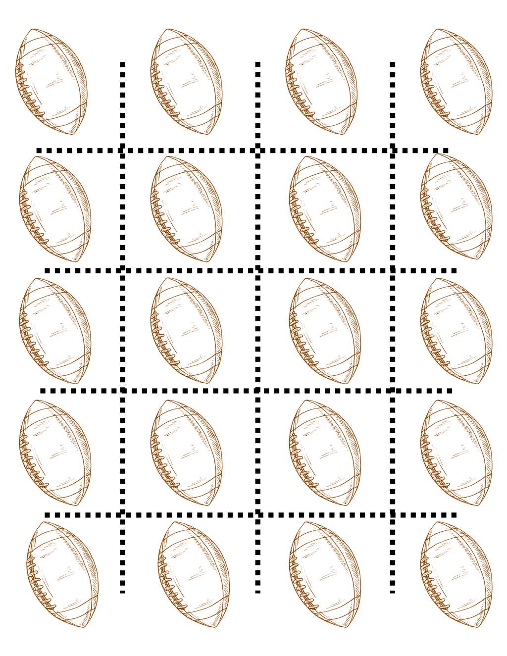 Football Game Day Bingo – 30 Unique Printable Cards
