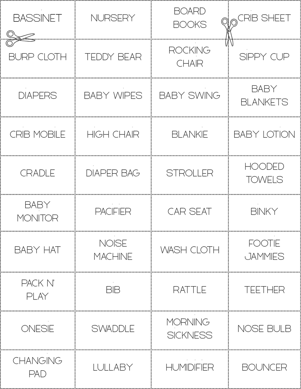 Baby Shower Bingo — Neutral Baby Animals & Balloons Watercolor | 25 Unique Cards