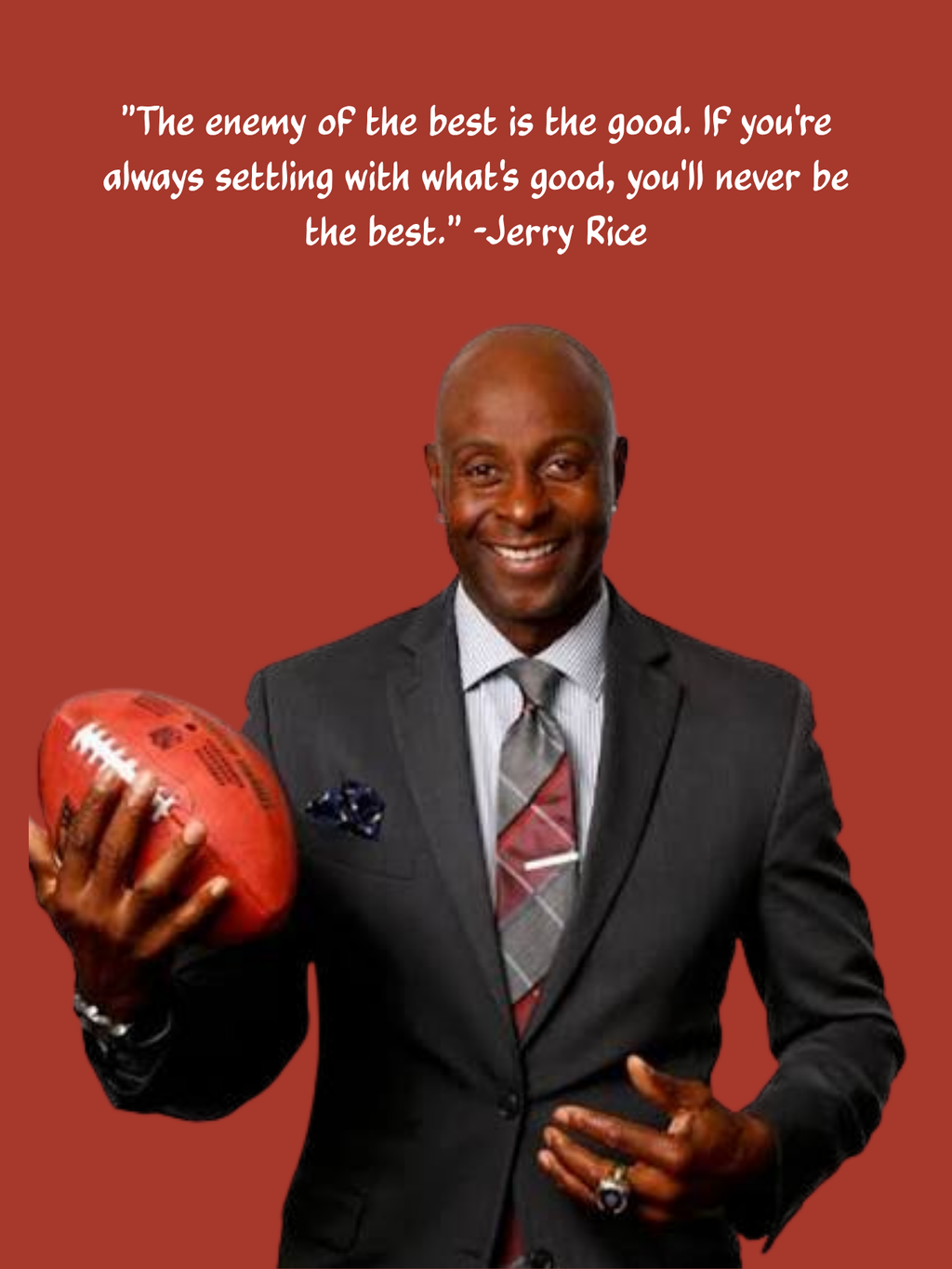 Jerry Rice Football Poster – Enemy of the Best | Motivational Quote Print | NFL Fan Gift 18x24