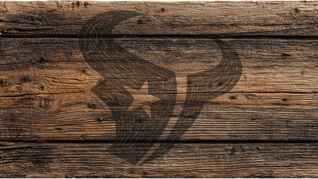 A rustic dark brown wooden background with horizontal planks and a large faded black bull-head logo with a star in the center.