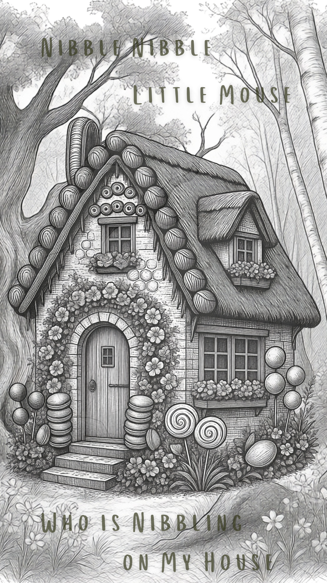 "Nibble Nibble Little Mouse" — Hansel & Gretel Candy House Phone Wallpaper