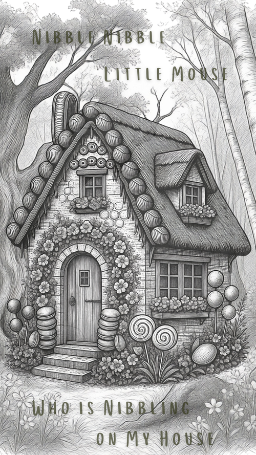 "Nibble Nibble Little Mouse" — Hansel & Gretel Candy House Phone Wallpaper