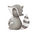 A watercolor-style illustration of a baby raccoon on a white background.