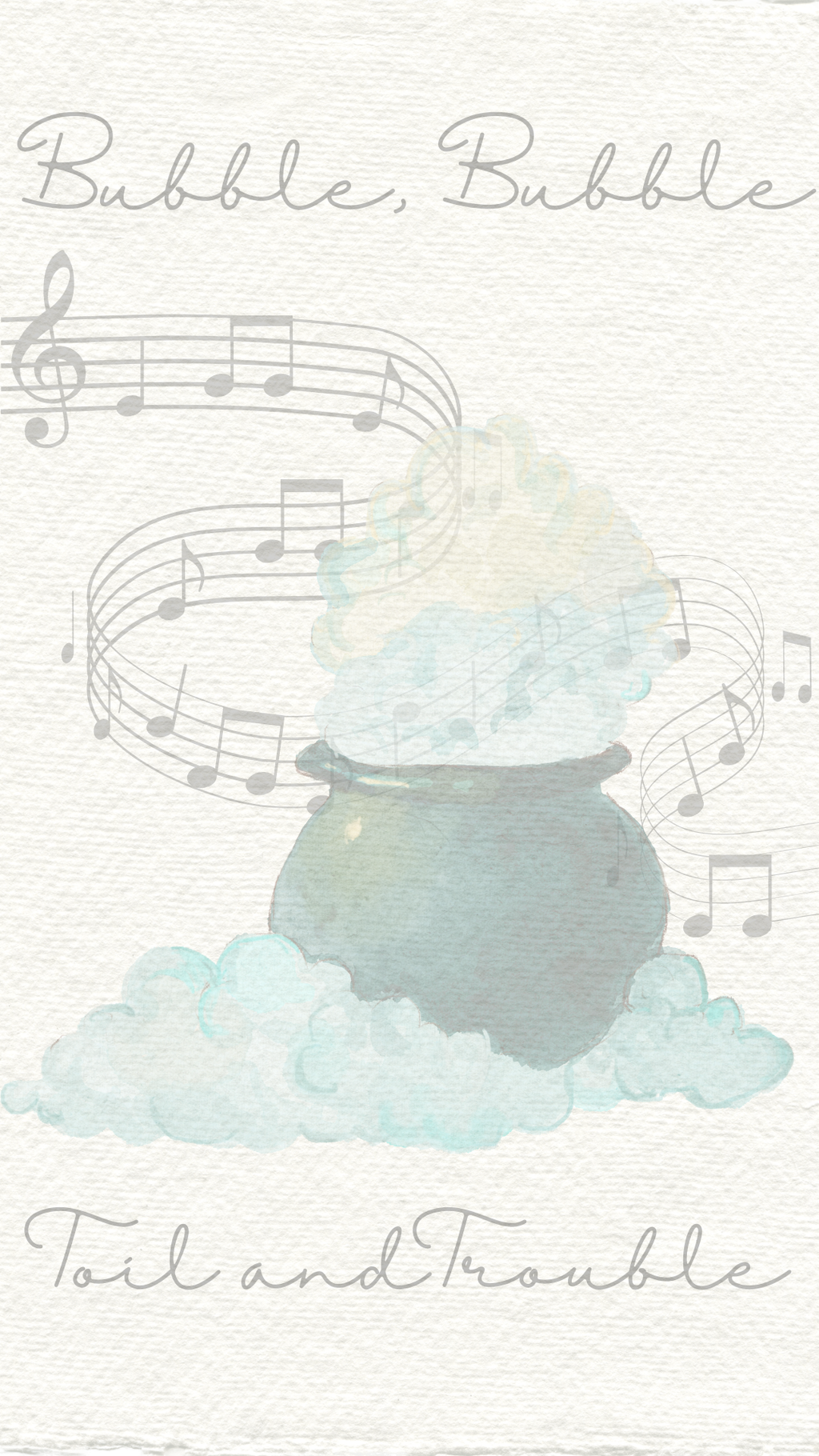 Bubble, Bubble, Toil & Trouble — Witch Cauldron Phone Wallpaper