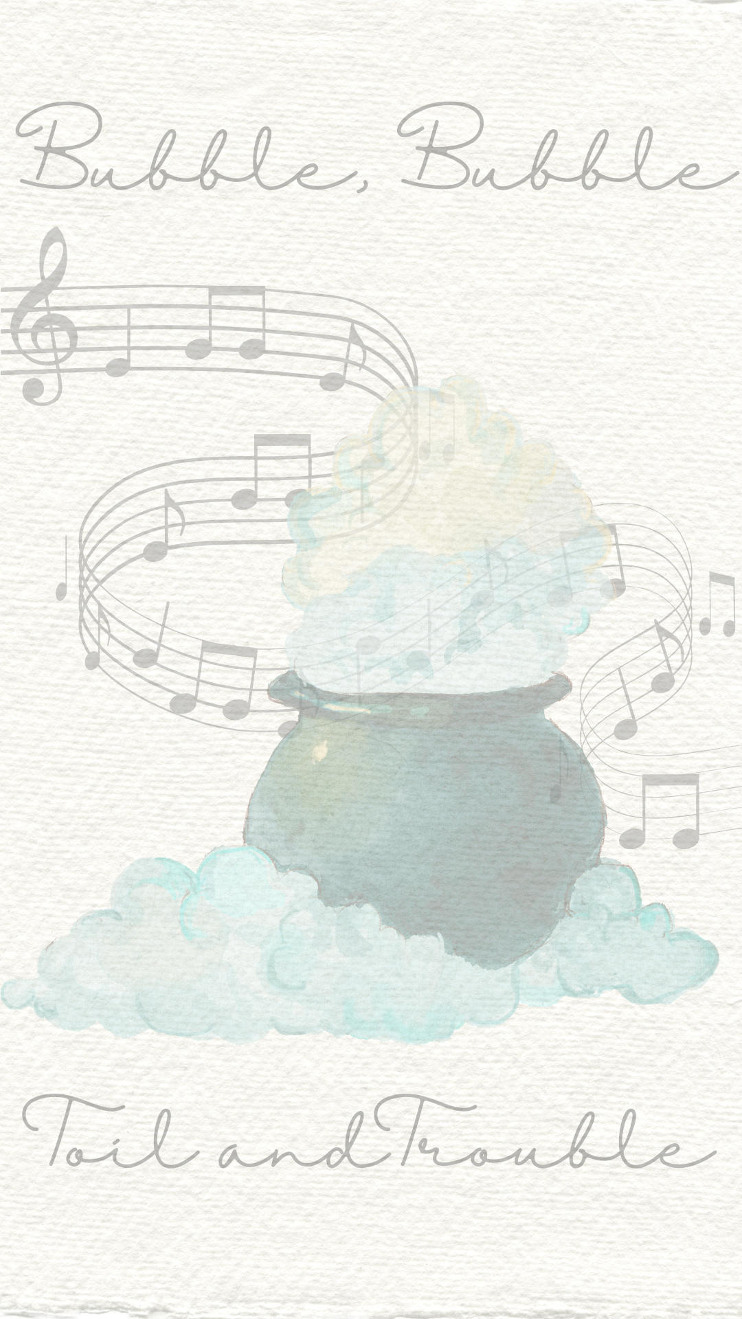 Bubble, Bubble, Toil & Trouble — Witch Cauldron Phone Wallpaper