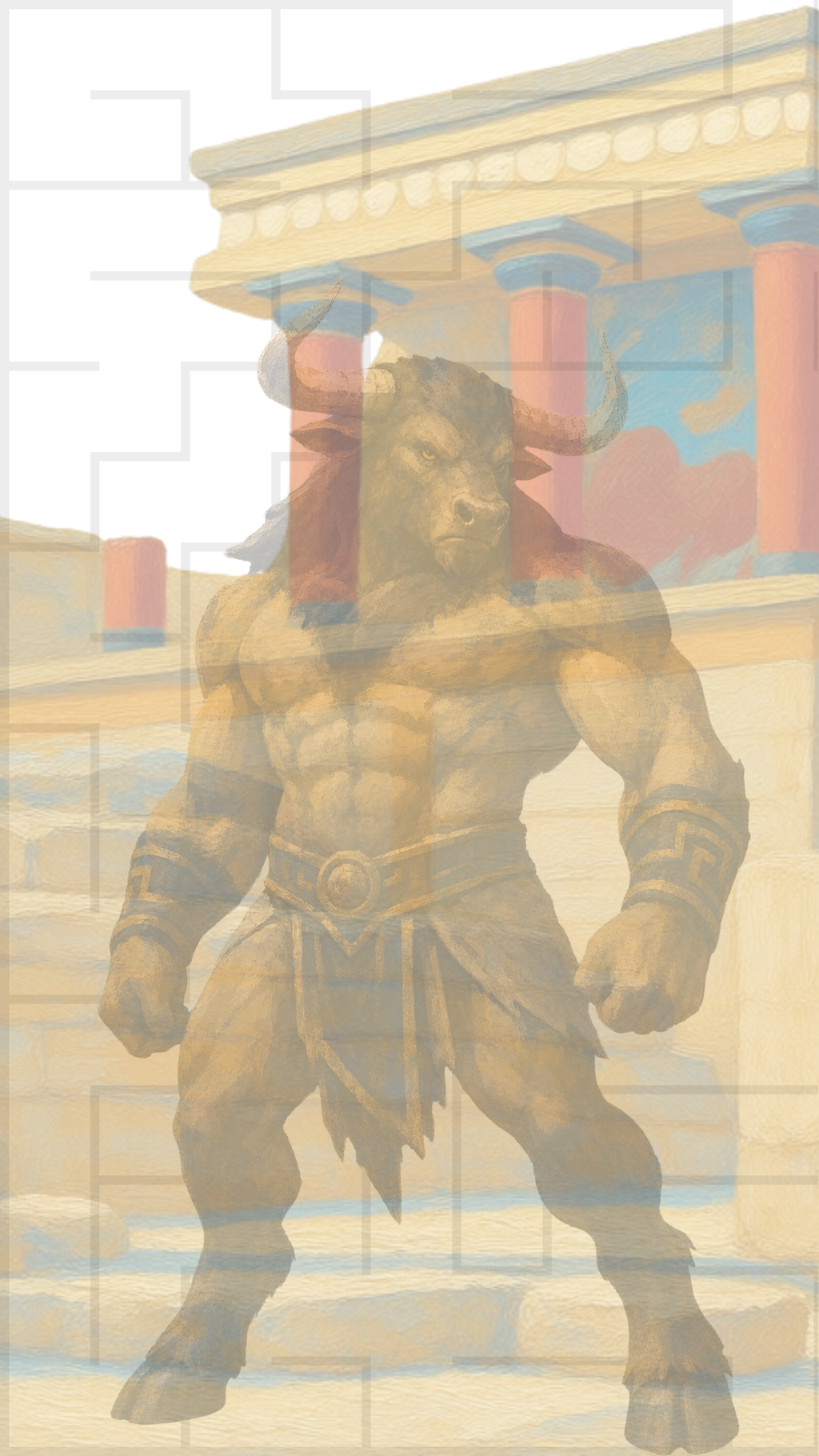 Minotaur of Knossos — Greek Mythology Labyrinth Phone Wallpaper