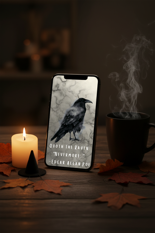 Cozy Halloween Desk Scene Mockup