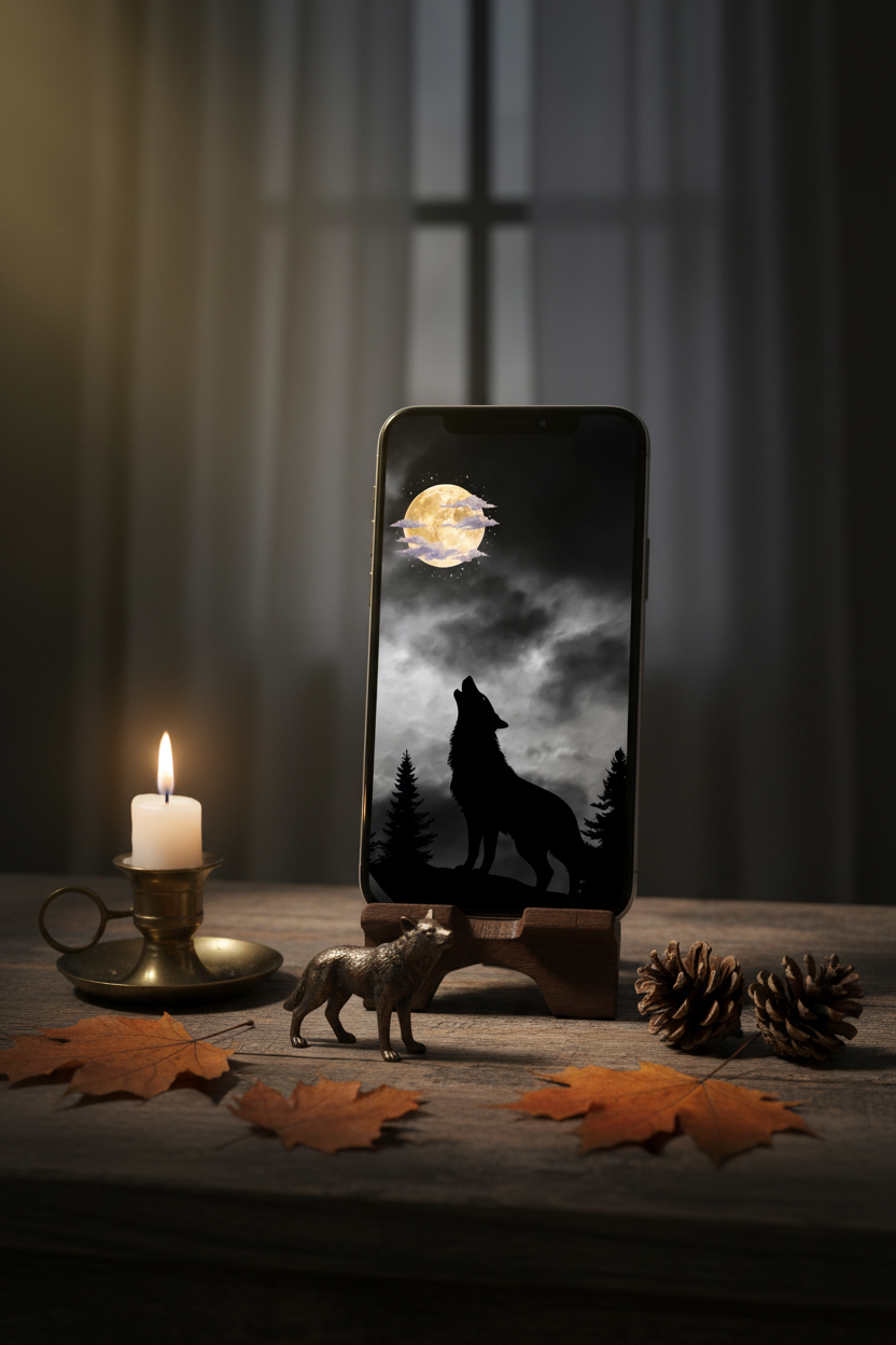 Wolf Moon Desk Mockup