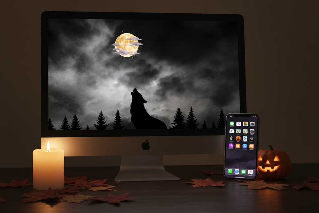 Wolf Moon Dual Screen Mockup
