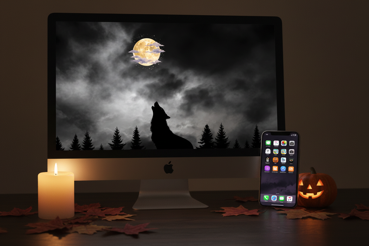 Wolf Moon Dual Screen Mockup